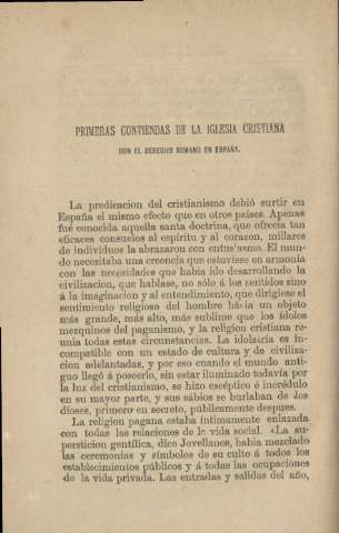 Primeras contiendas de la Iglesia Cristiana con el derecho romano en España