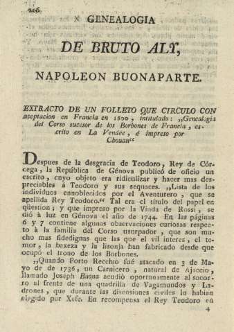 Genealogia de Bruto Aly, Napoleon Buonaparte