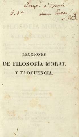 Lecciones de filosofía moral y elocuencia