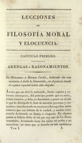 Lecciones de filosofía moral y elocuencia. Capitulo primero. Arengas y razonamientos