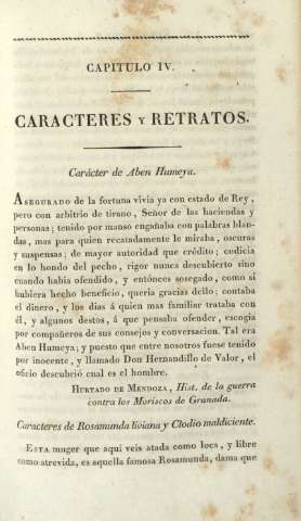 Capítulo IV. Caracteres y retratos