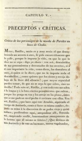 Capítulo V. Preceptos y críticas