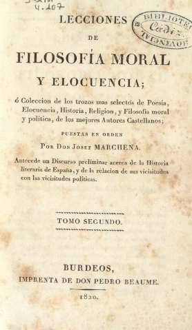 Lecciones de filosofía moral y elocuencia ; o Coleccion de los trozos mas selectos de Poesía ...