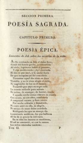 Seccion primera. Poesía sagrada. Capítulo primero. Poesía épica