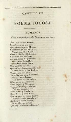 Capítulo VII. Poesía jocosa