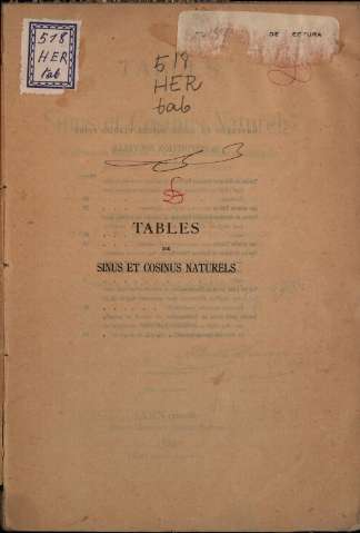 Tables de sinus et cosinus naturels 