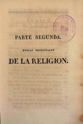 Parte Segunda. Épocas principales de la Religion