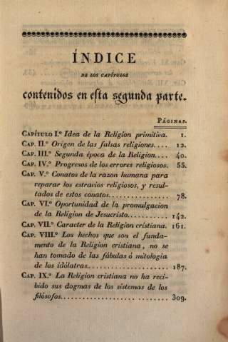 Índice de los capítulos contenidos en esta segunda parte