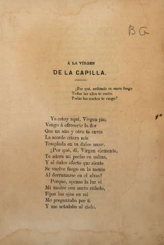 Á la Vírgen de la Capilla