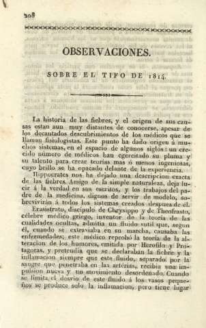 Observaciones sobre el tifo de 1814