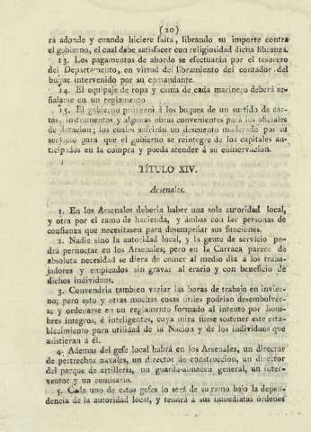 Título XIV. Arsenales