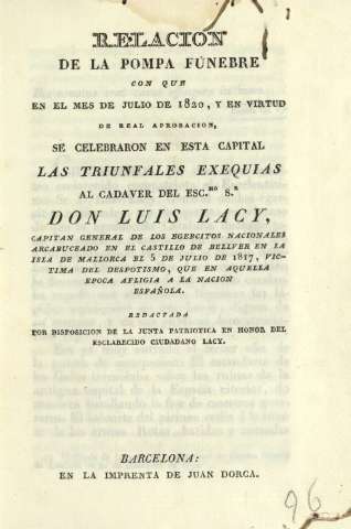 Relacion de la pompa fúnebre con que en el mes de julio de 1820 ...