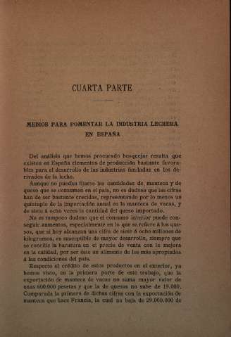 Cuarta parte. Medios para fomentar la industria lechera en España