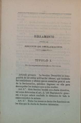 Reglamento de la seccion de Declamacion