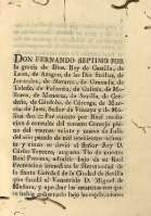 Don Fernando Septimo por la gracia de Dios ...