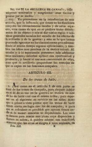 Artículo III. De los trenes de batir