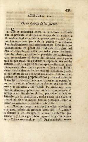 Artículo VI. De la defensa de las plazas