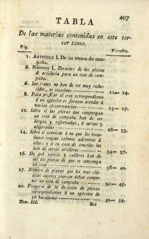 Tabla de las materias contenidas en este tercer tomo