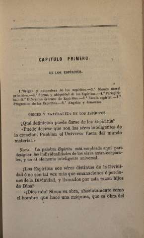 Capitulo Primero. De los Espíritus