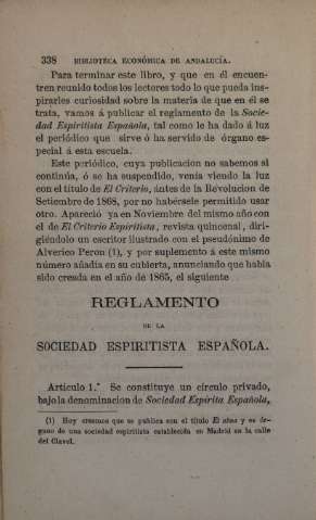 Reglamento de la Sociedad Espiritista Española