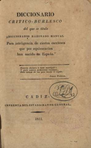 Diccionario critico-burlesco del que se titula diccionario razonado manual