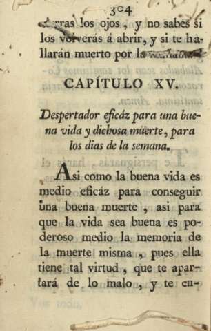 Capítulo XV. Despertador eficáz para una buena vida y dichosa muerte, para los dias de la semana