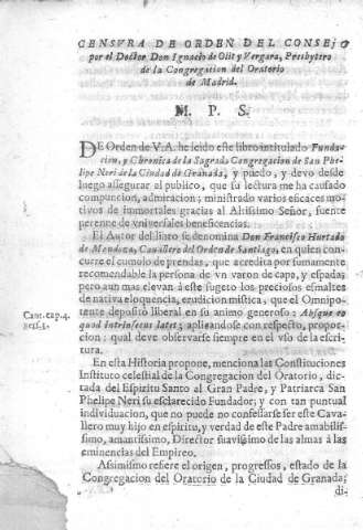Censvra de orden del consejo por el Doctor Don Ignacio de Olit y Vergara...