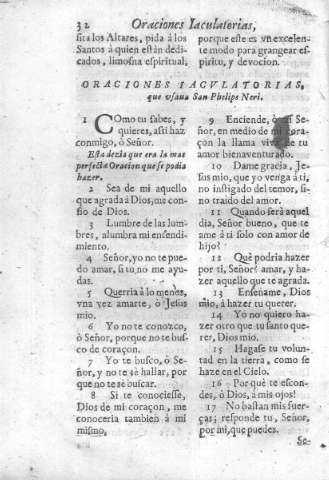 Oraciones Iacvlatorias que vsaua San Phelipe Neri