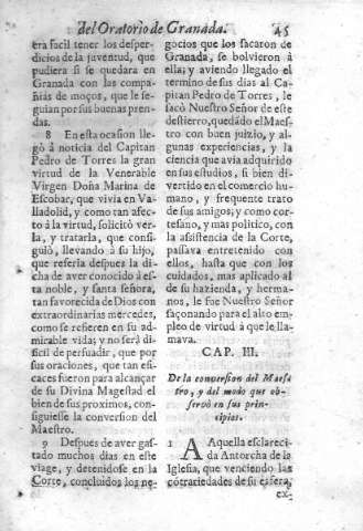 Cap.III. De la conversasion del Maestro, y del modo que observo en sus principios