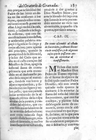 Cap. IX. De como ascendiò al estado de sacerdote, y obtuvo licencia de confesar...