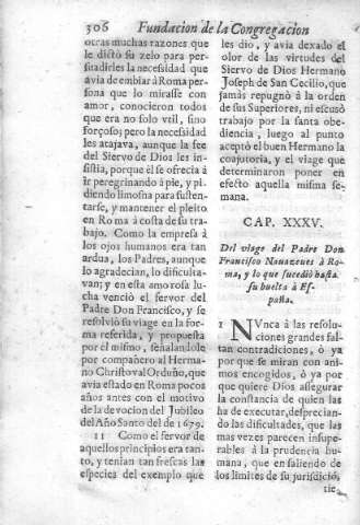 Cap. XXXV. Del viage del Padre Don Francisco Nauazeues à Roma, y lo que sucediò hasta su buelta à España