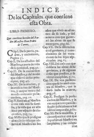 Indice de los capitulos que contien esta obra