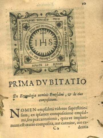 Prima dvbitatio. De etymologia nominis empsalmi...