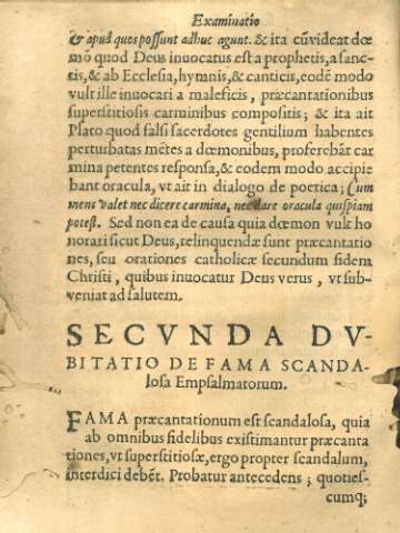 Secvnda dvbitatio de fama scandalosa empsalmatorum