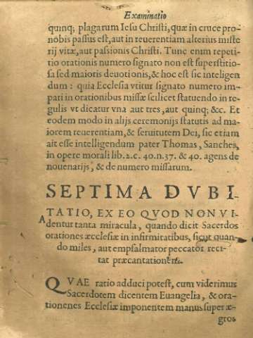 Septima dvbitatio, exeo qvod non videntur tanta miracula...