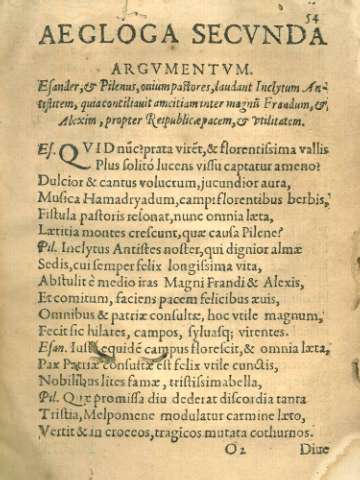 Aegloga Secvnda