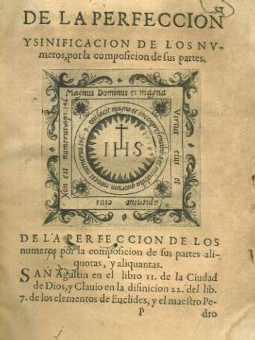 De la perfeccion y sinificacion de los nvmeros...