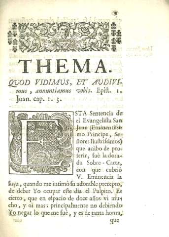 Thema. Quod vidimus, et audivimus...