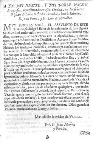 A la mvi ilvstre, y mvi noble nacion Francesa...
