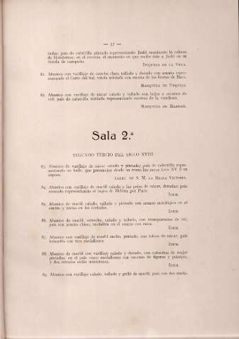 Sala 2ª. Segundo tercio del siglo XVIII