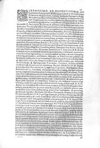 Serenissimo et potentissimo, AC Catholico Principi & D.Philippo ab Austria...