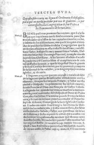  Tercera Dvda. Que esta sobrecarta no liga a el Ordinario Eclesiástico...
