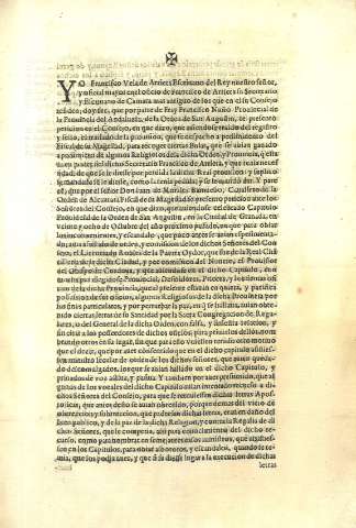 Yo Francisco Vela de Arrieta escriuano del Rey nuestro señor...