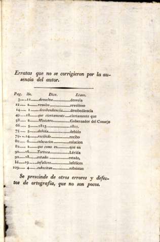 Erratas que no se corrigieron por la ausencia del autor