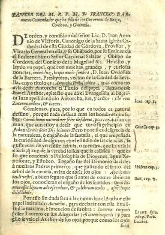Parecer del M.R.P.M. Fr Francisco Barnuevo
