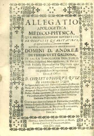 Allegatio Apologetica Medico-Physica...