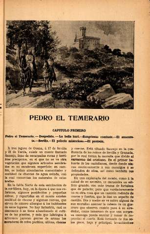 Pedro el Temerario. Capitulo primero. Pedro el Temerario. Despedida. la bella hurí ...