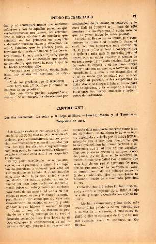 Capitulo XVII. Los dos hermanos. La reina  y D. Lope de Haro. Sancho, María y el Temerario. Despedida de éste