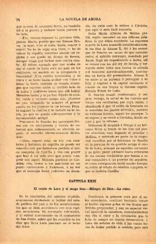 Capitulo XXIII. El conde de Lara y el mago Isac. Milagro de Dios. La reina
