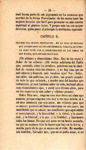 Capítulo II, Síguese una devota meditacion ...
